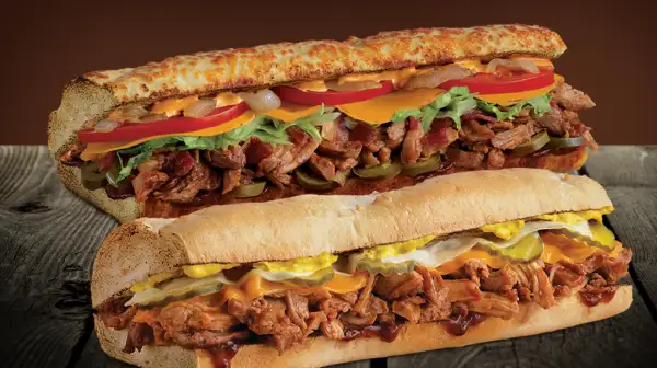 BBQ pulled pork subs from Quiznos.