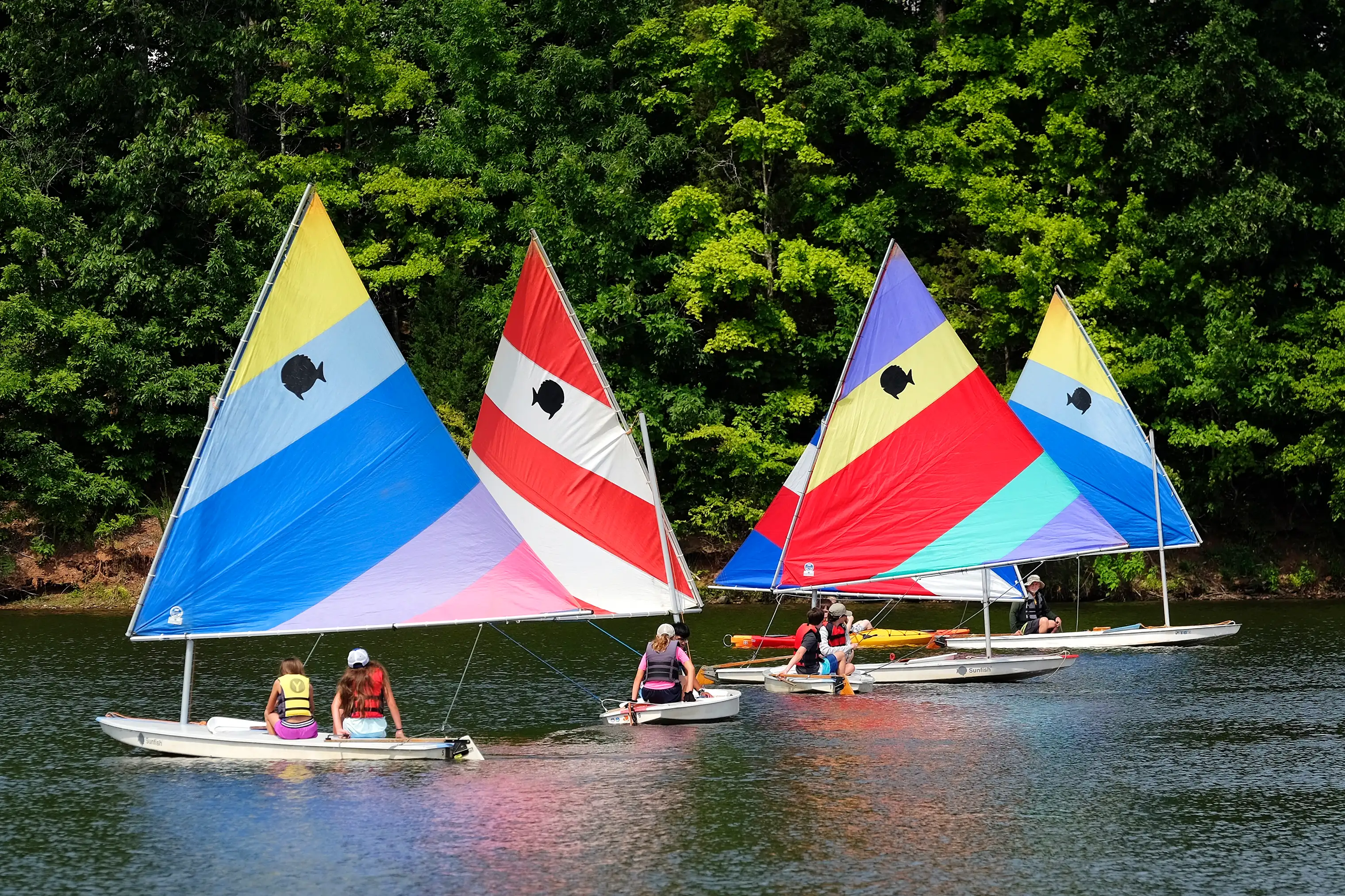 Sailboats are available for rent at Bond Park in Cary, N.C.