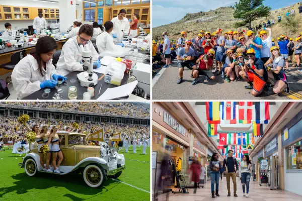 (clockwise from top left) Princeton University; Colorado School of Mines; University of MIchigan–Ann Arbor; Georgia Institute of Technology–Main Campus