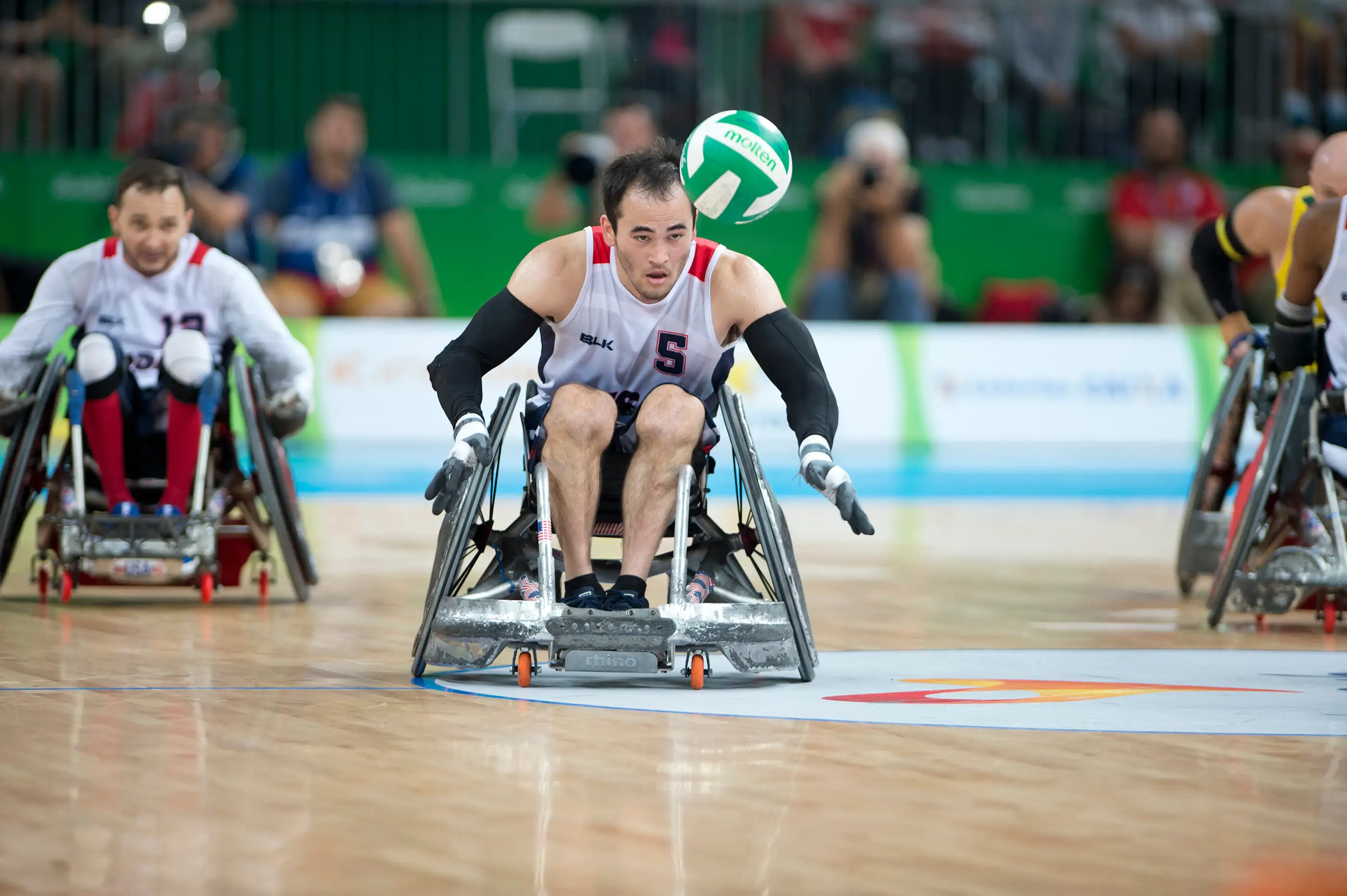 Chuck Aoki, USA, during gold medal game, Wheelchair Rugby, Sept. 18, 2016, Rio 2016 Paralympics, Rio de Janeiro.