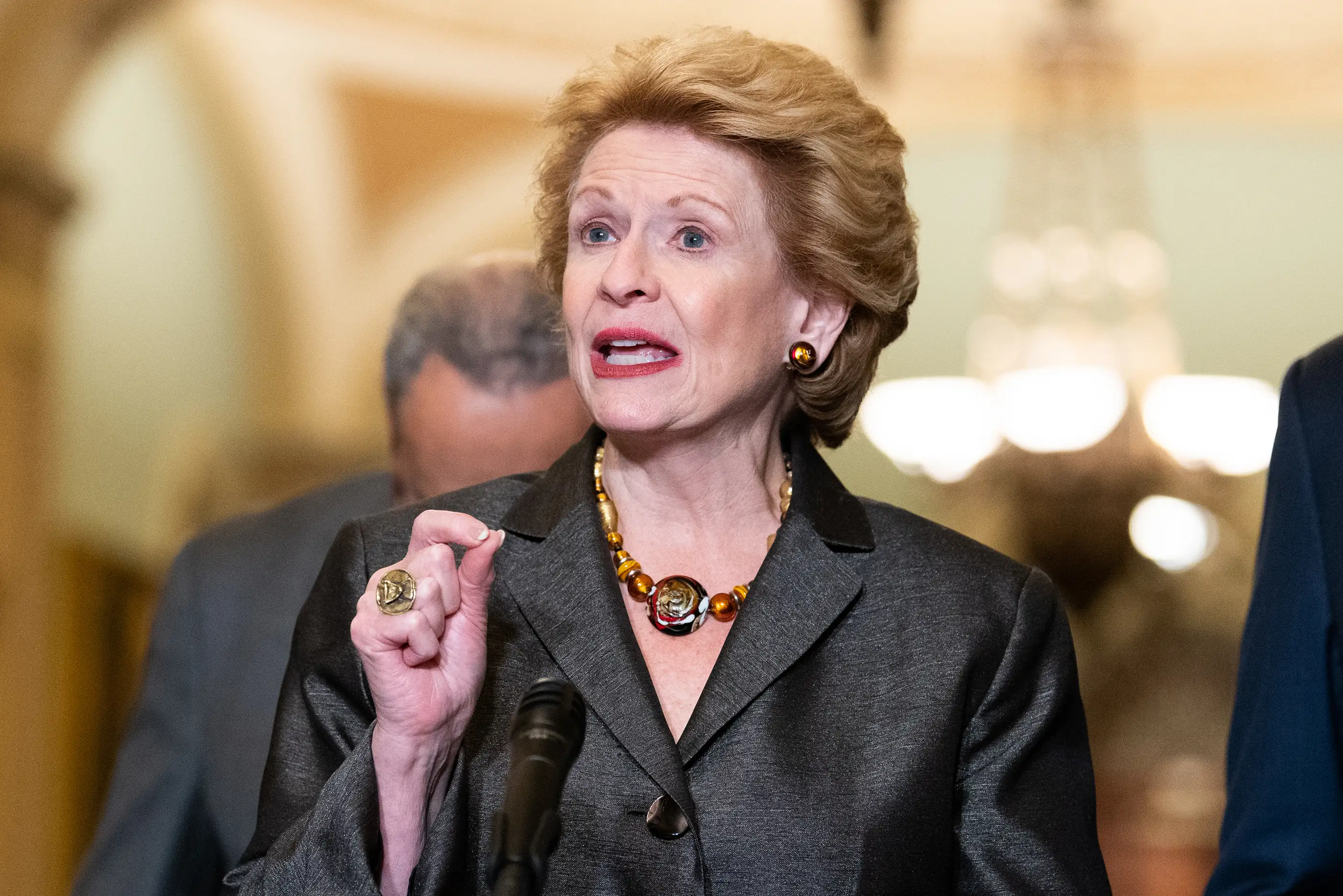 United States Senator Debbie Stabenow (D-MI) at a press