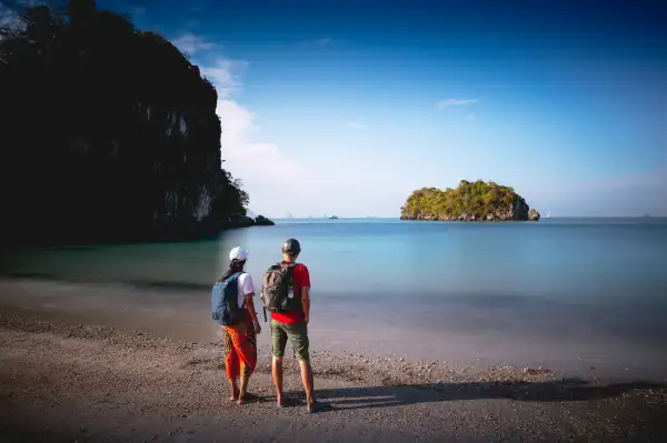 Enjoying on the beach