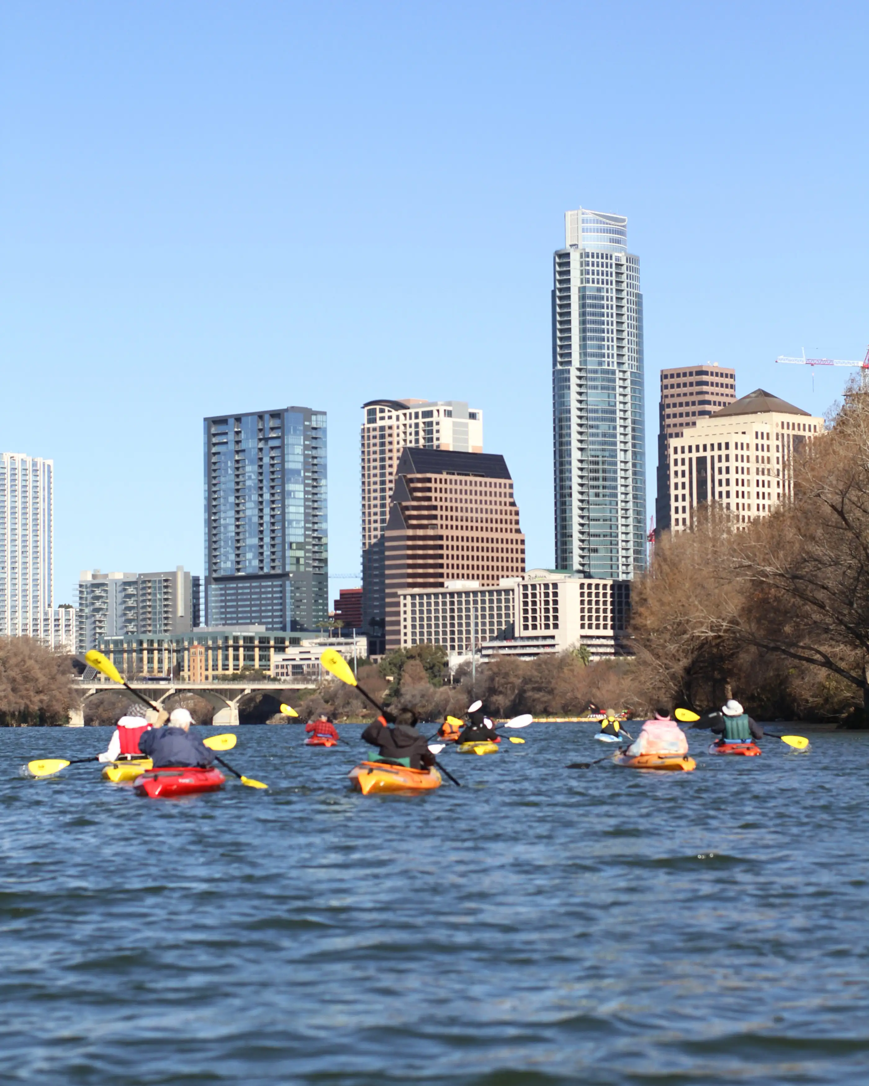 Adult kayaking in Austin