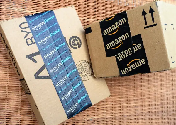 Amazon shipping packages with Prime packing tape