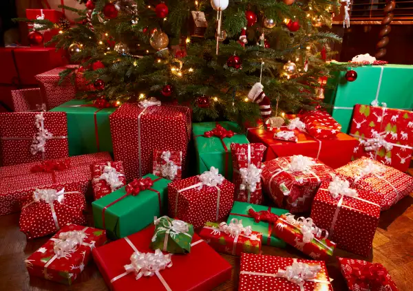 Christmas gifts under tree