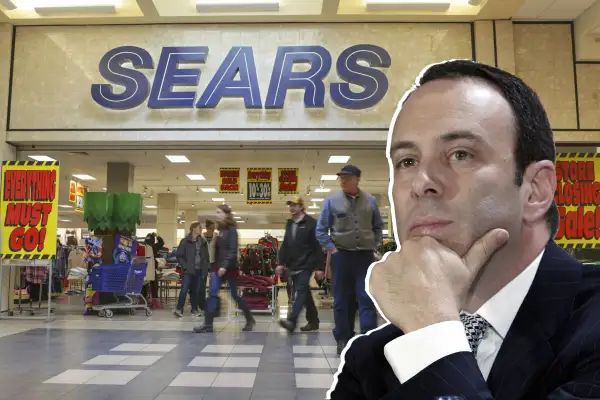 illustration of eddie lampert and sears store