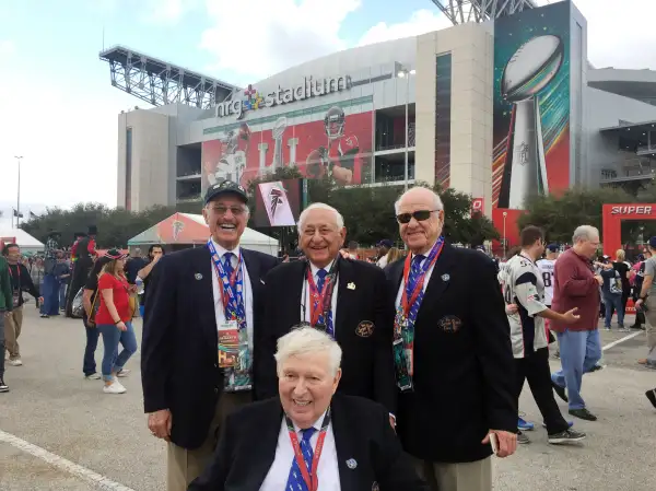 From left to right: Harvey Rothenberg, Lew Rapaport, Sylvan Schefler. At bottom: Al Schragis