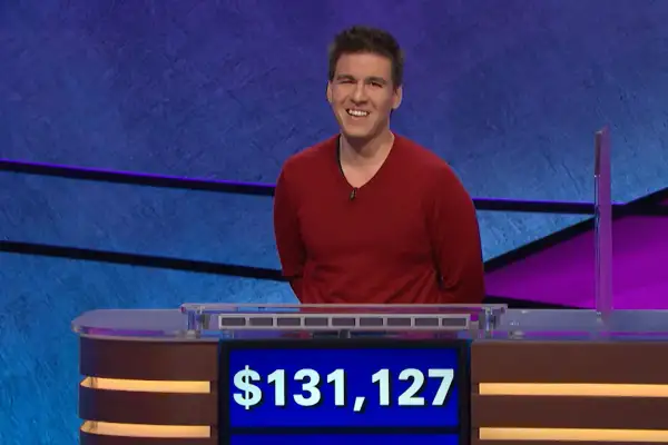 James Holzhauer wins $131,127 on Jeopardy on April 17, 2019.