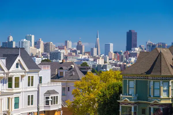 The Painted Ladies of San Francisco Alamo Square Victorian houses in San Francisco, California