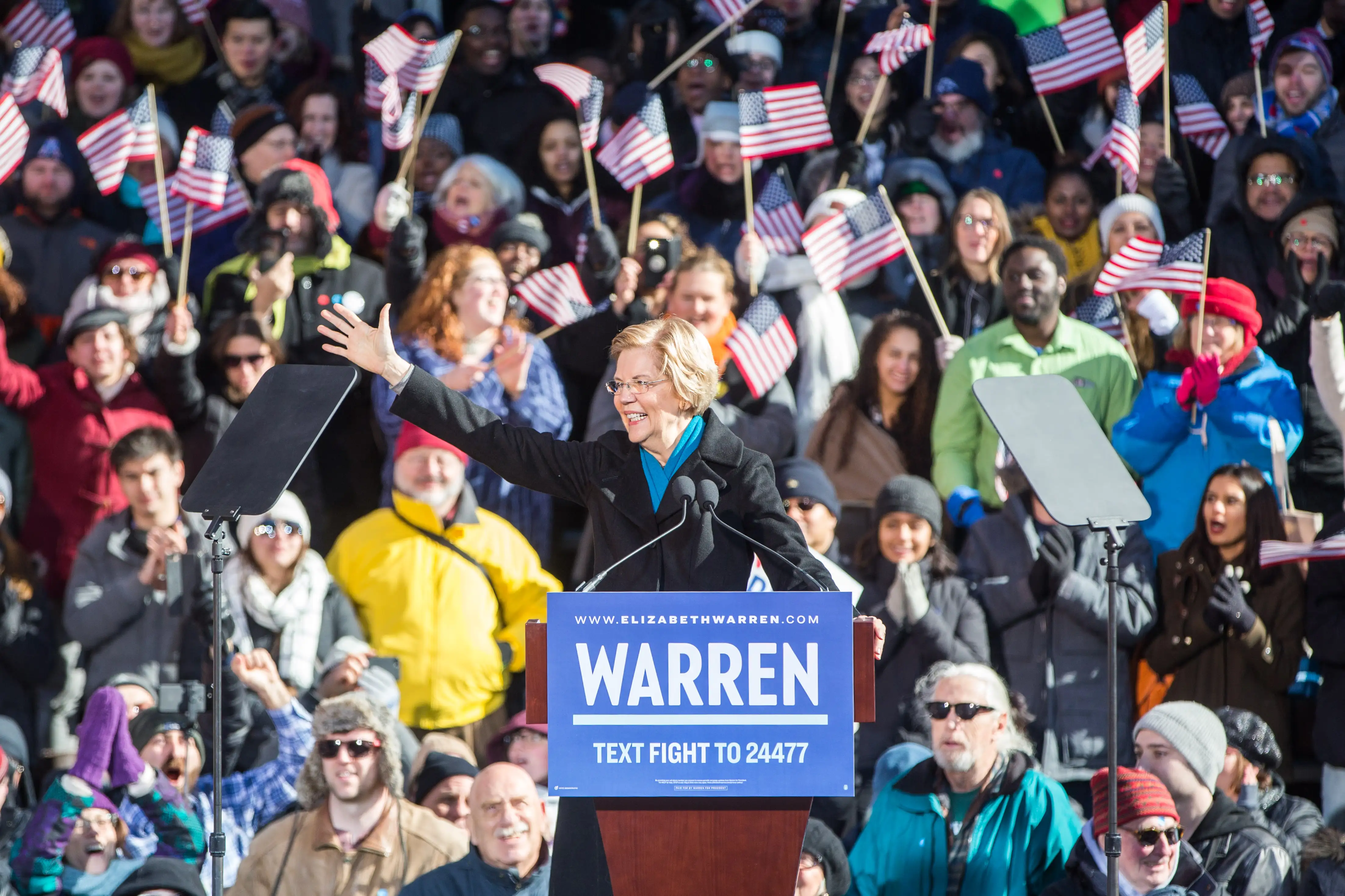 Sen. Elizabeth Warren (D-MA) Announces Presidential Bid In Lawrence, Massachusetts