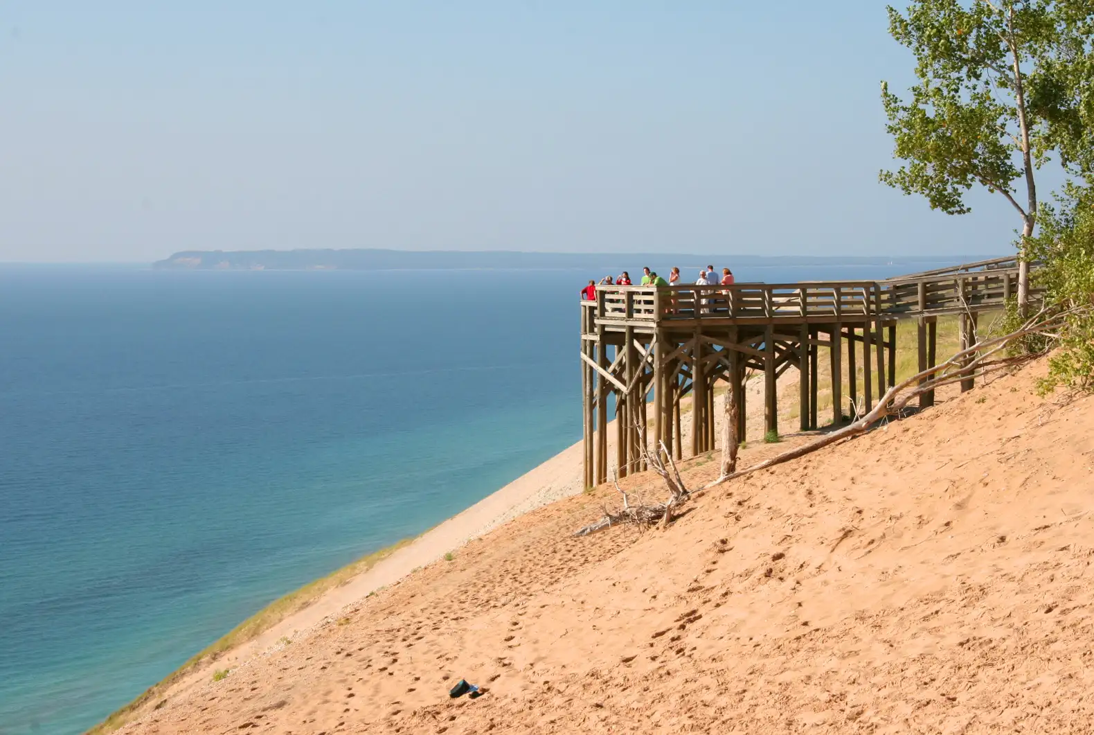 Visitors on #9 Lake Michigan Overlook Observation Deck or Platform
