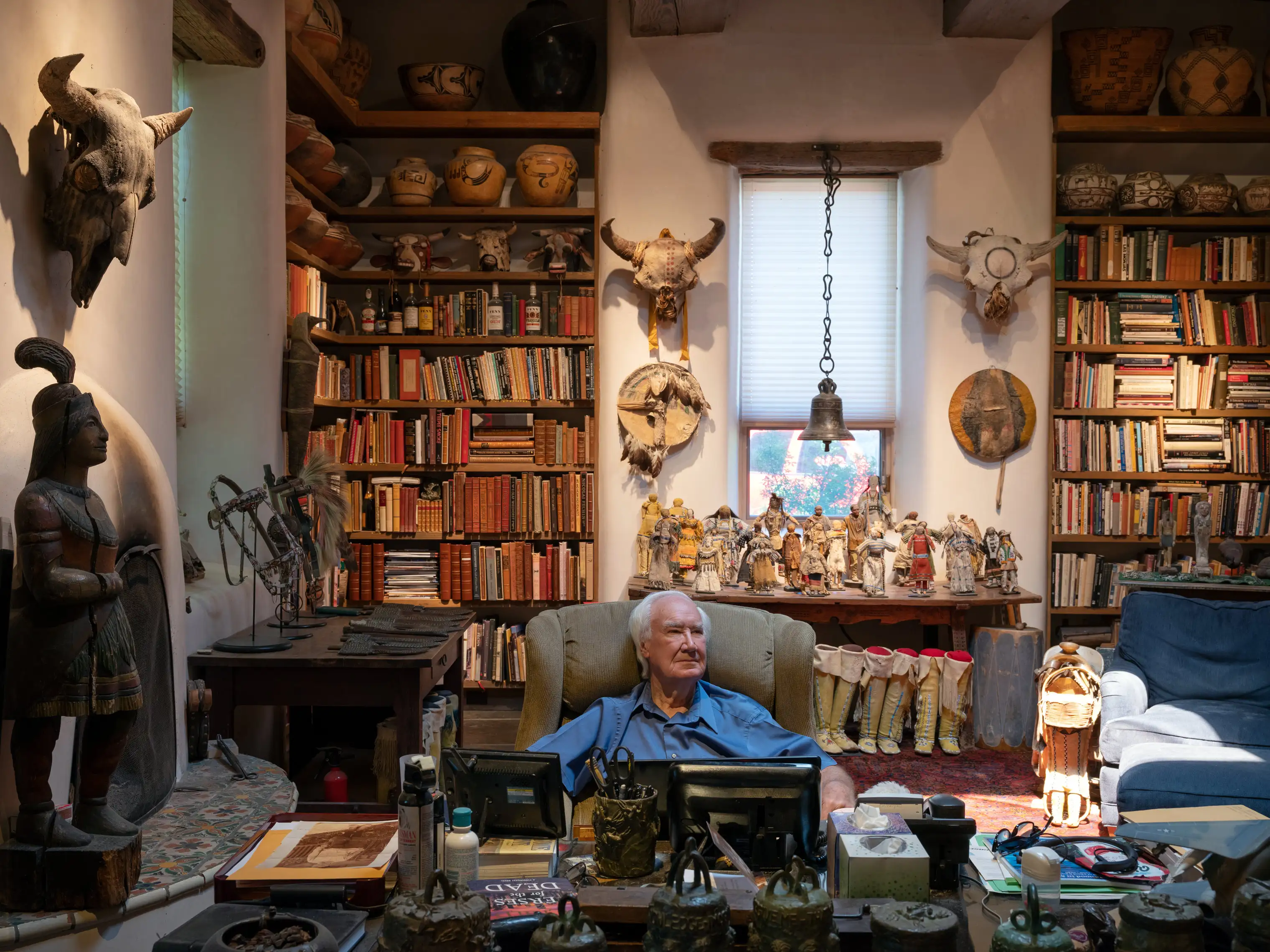 Forrest Fenn in his library, Santa Fe, NM, May 27, 2019.