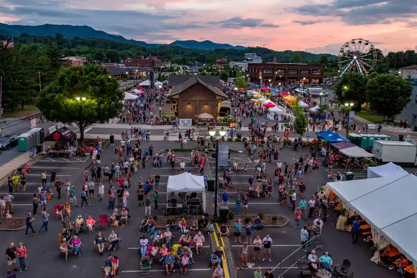 Parking lot outside of fair in Johnson City, Tennessee