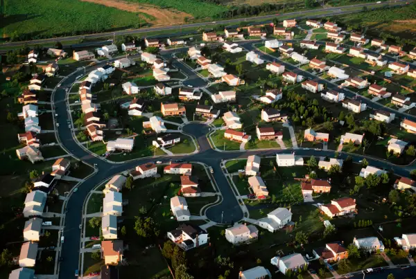 Aerial view of Suburban housing in Maryland