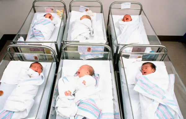Babies in a hospital nursery