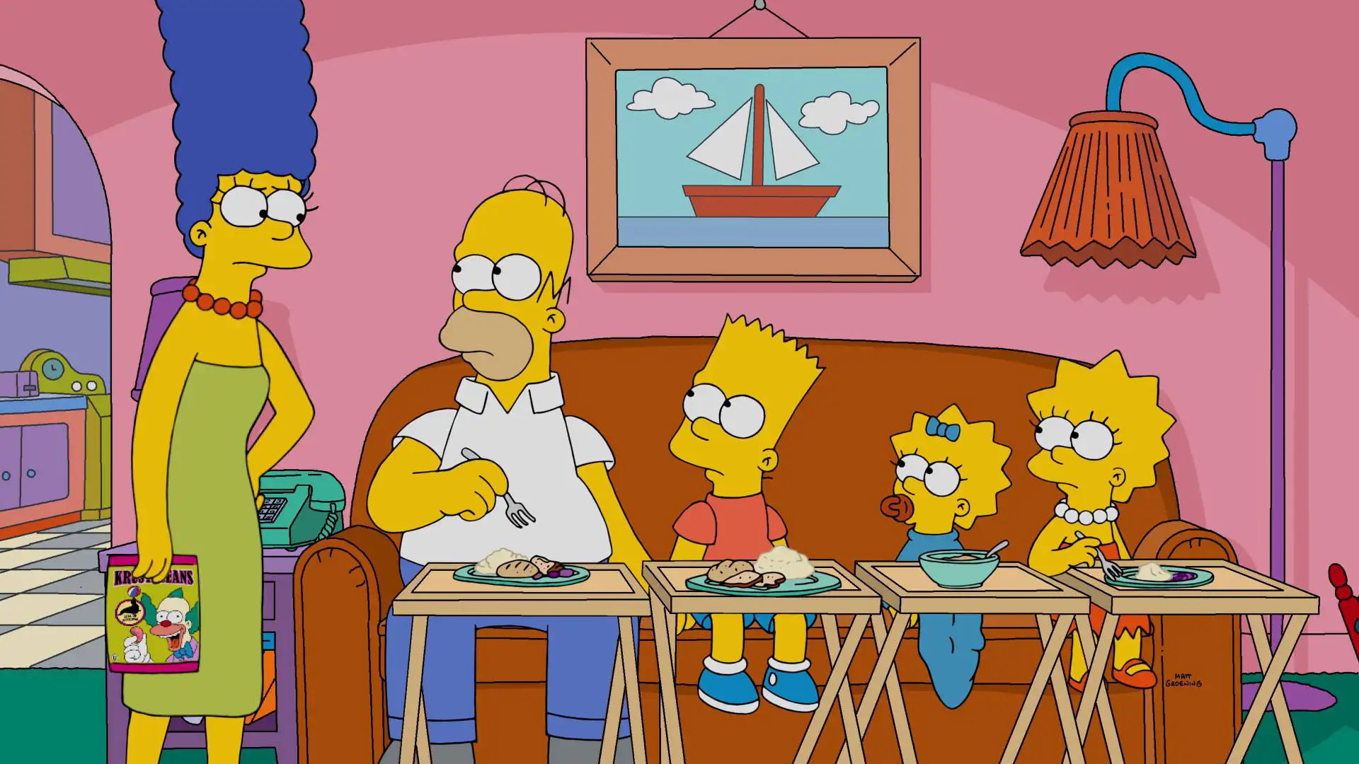 THE SIMPSONS, (from left): Marge Simpson, Homer Simpson, Bart Simpson, Maggie Simpson, Lisa
