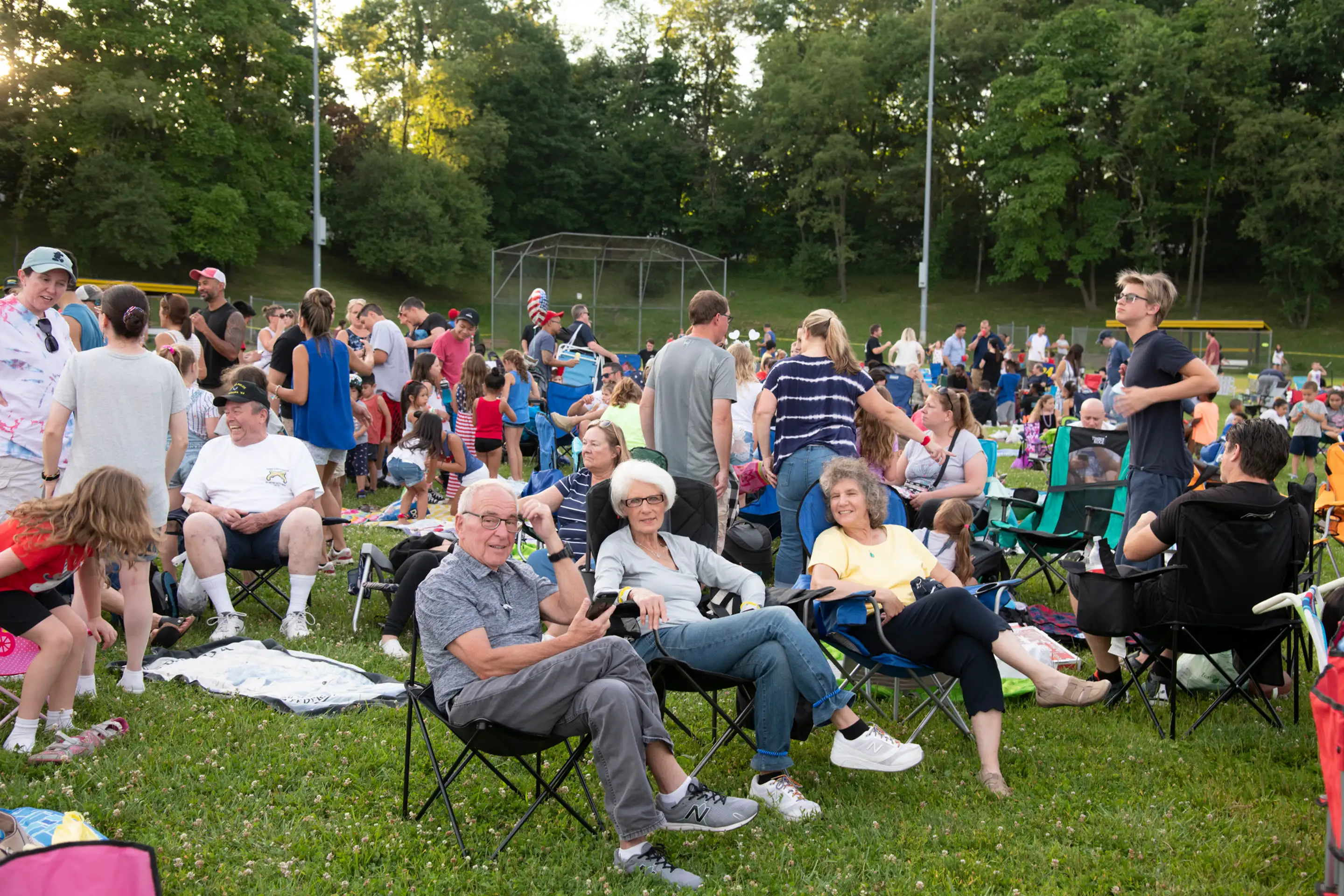 Residents of Clarkstown await a fireworks display.
