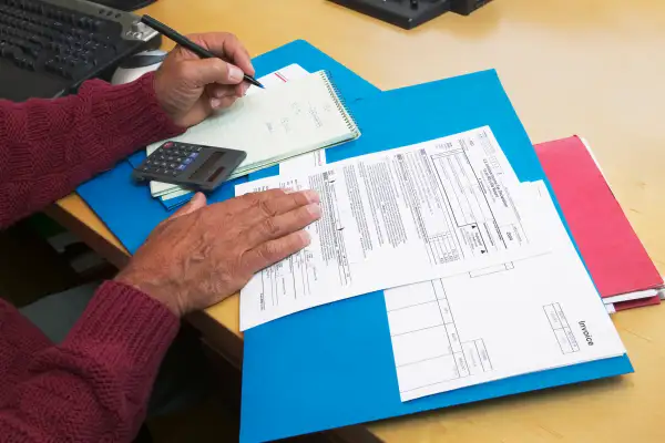 Man preparing his tax forms