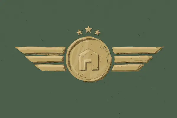 Military Badge With A House Icon In The Center