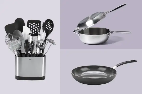 Kitchen Tools on a colored background