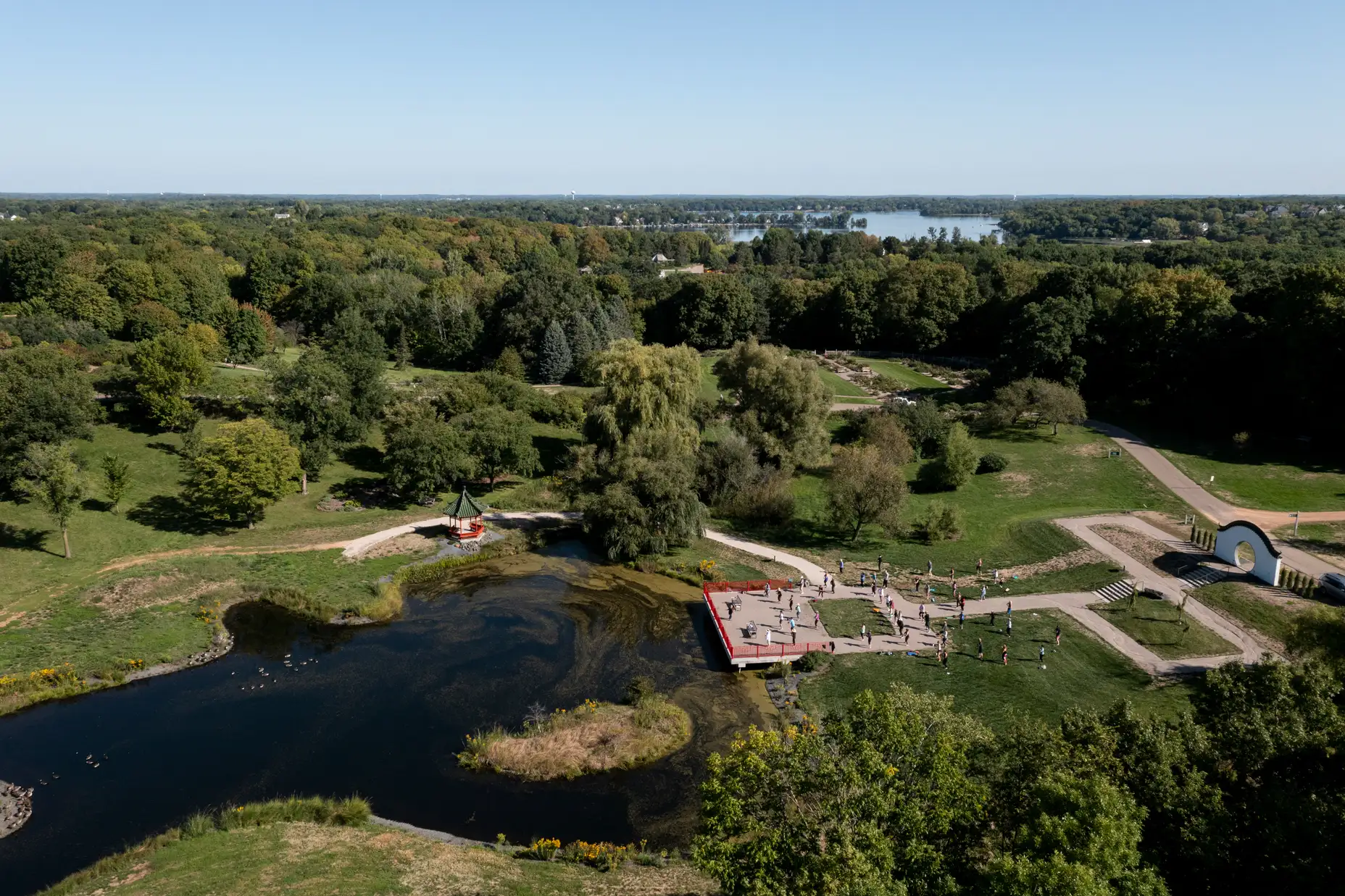 Aerial view of the Arboretum in Chanhassen Minnesota