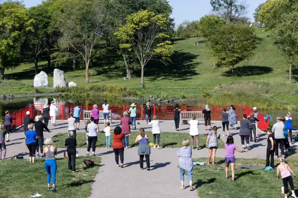 Tai Chi class at the Minnesota Landscape Arboretum in Chanhassen, Minnesota