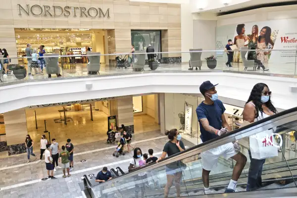 Shoppers in Garden State Plaza in Paramus, New Jersey