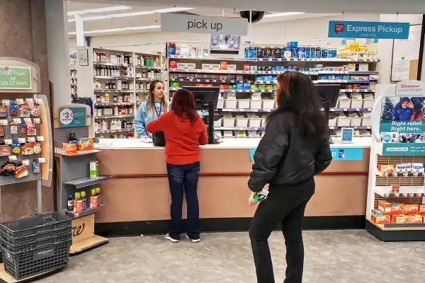 Walgreen's Pharmacy prescription medicine drug counter pickup