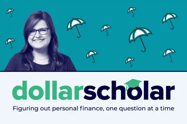 Dollar Scholar Banner With Umbrellas