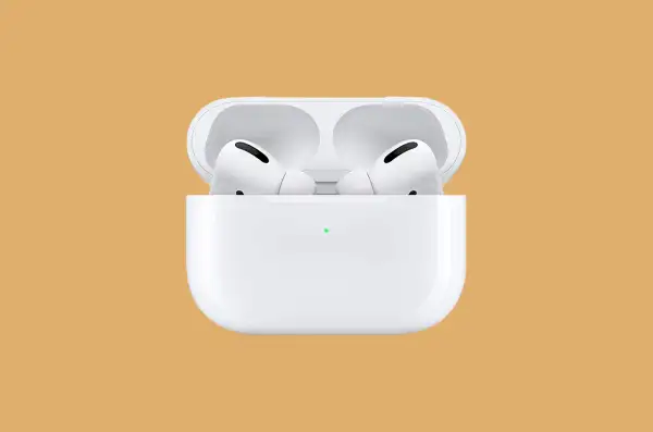 Apple AirPods Pro on a colored background