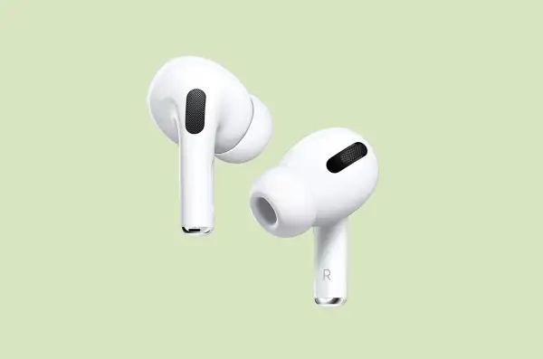 Apple AirPods Pro on a colored background