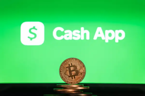 Bitcoin In Front Of Cash App Logo