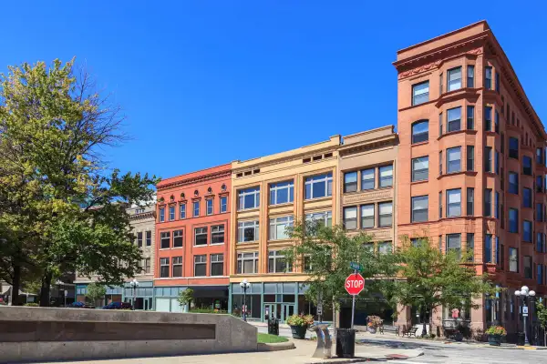 Historic Building In Downtown Bloomington, Illinois