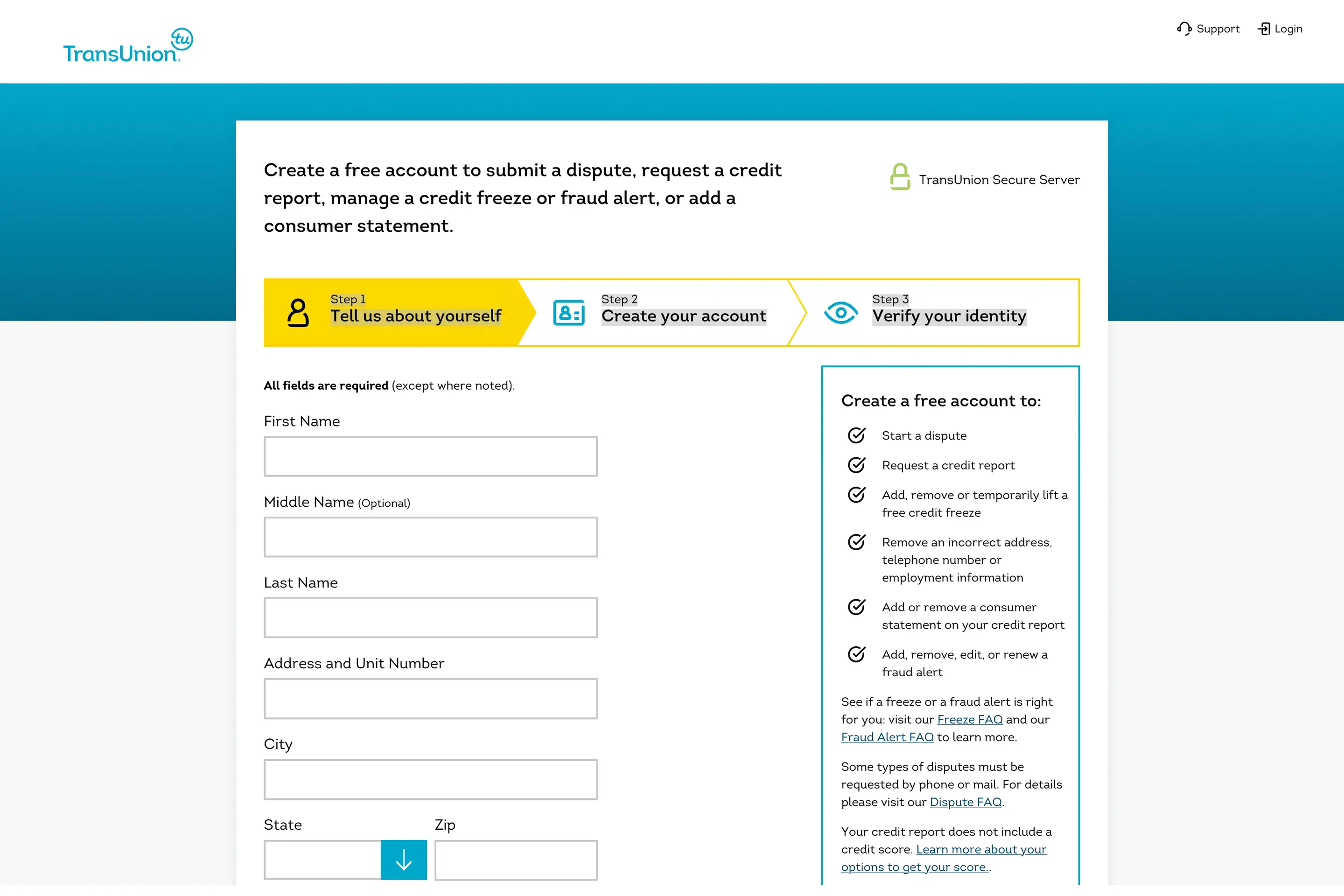 You can make an online TransUnion account to request additional credit reports from the bureau.