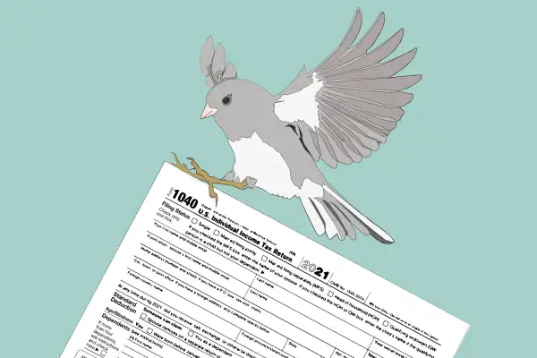 Snowbird Holding A 1040 Tax Form