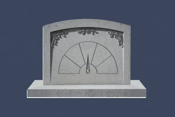 Photo illustration of a tombstone engraved with a credit score indicator