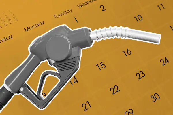 Gas Pump In Front Of Weekly Calendar