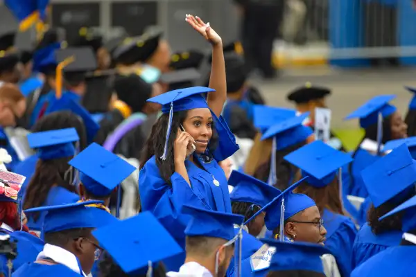 Students in graduation ceremony