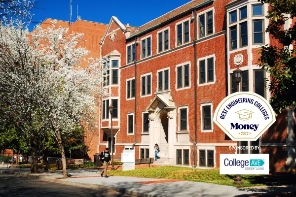 College students walk past the Evans Administration building on the campus of Georgia Tech in Atlanta