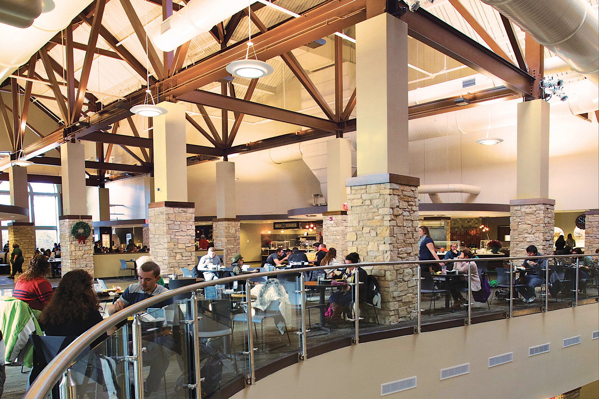 Students inside a lounge at South Dakota - Augustana University