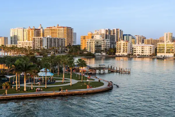 Panoramic aerial view of Sarasota Florida