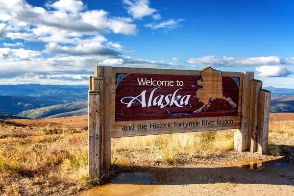 Alaska welcome sign
