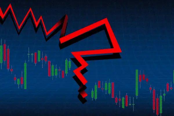 Illustration of a stock graph that converts into a question mark