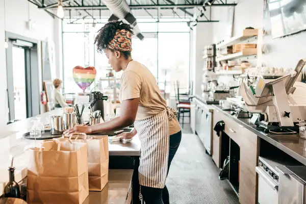 Young entrepreneur Working in coffee shop