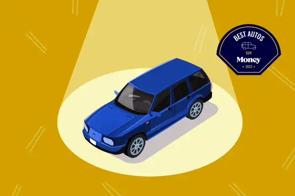 Illustration of an SUV in the spotlight