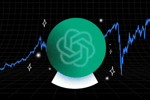 Illustration of a crystal ball representing Chat GPT predicting the stock market