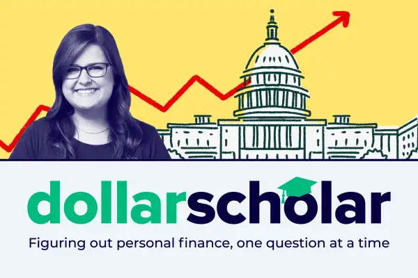 Dollar Scholar banner featuring the capitol and the fed rate hike