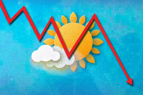 Illustration of good weather vs bad stock market