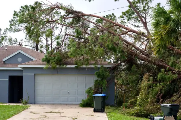 House battered by hurricane damage