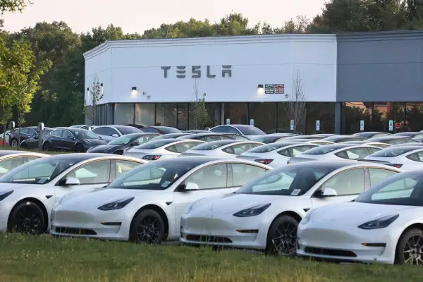 Editorial photo of Tesla cars for sale